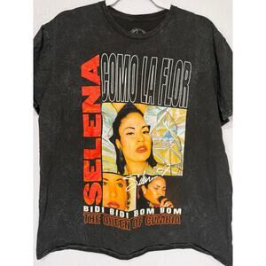 Selena Como La Flor Graphic Tee XL Black Vintage Style Y2K Latin Pop Band Shirt
